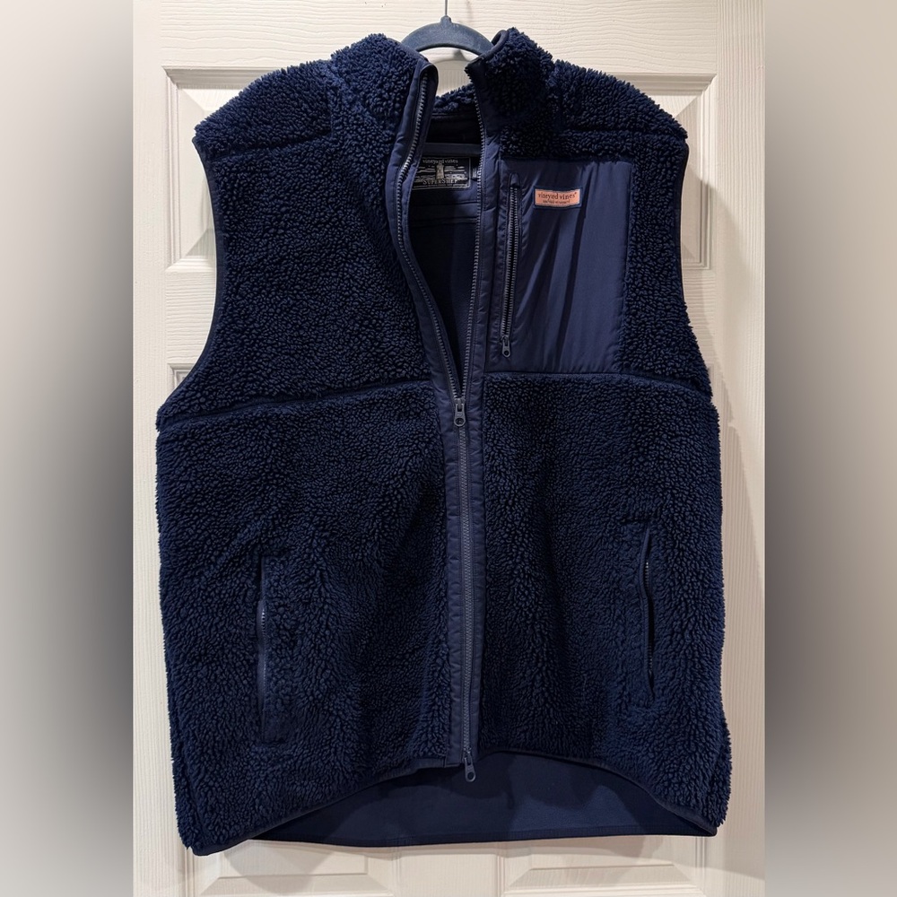 Vineyard Vines Super Shep size XXL 2XL fleece navy vest